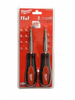Milwaukee 48-22-2761A 11-in-1 Multi-Tip Screwdriver With Square Drive Bits (2-Pack)