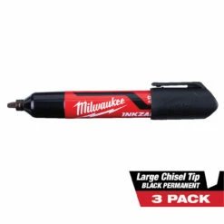 Milwaukee 48-22-3250 INKZALL 3PC Large Chisel Tip Black Marker