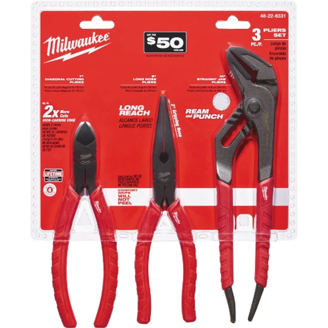 Milwaukee 48-22-6331 3 PC. Pliers Kit 3 Milwaukee 48-22-6331 3 PC. Pliers Kit