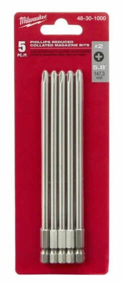 Milwaukee 48-30-1000 Phillips Reduced Collated Magazine Bits 5 Pc.