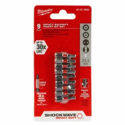 Milwaukee 48-32-4620 9 Pc. SHOCKWAVE Security Insert Bit Set