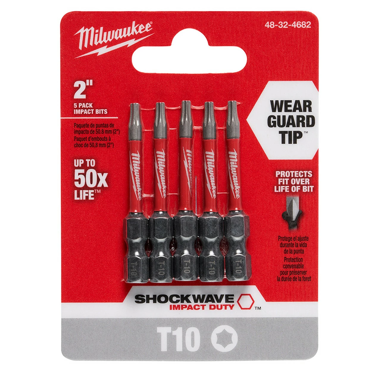 Milwaukee 48-32-4682 SHOCKWAVE 2 In. T10 Impact Bit 5PK 3 Milwaukee 48-32-4682 SHOCKWAVE 2 In. T10 Impact Bit 5PK