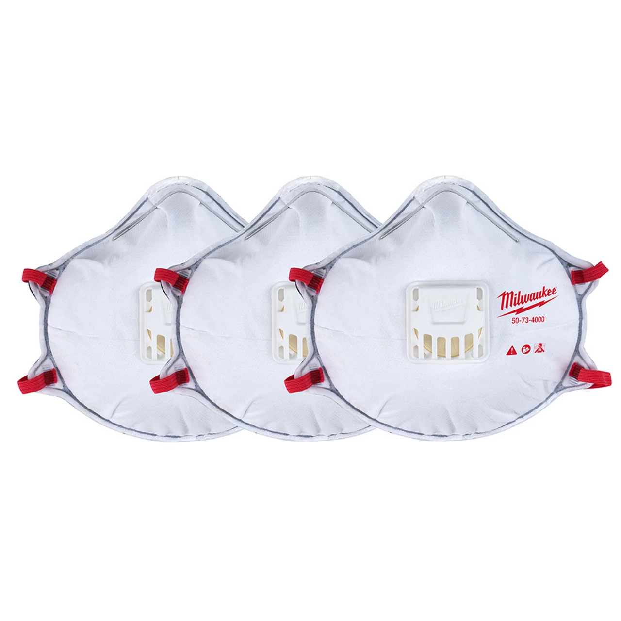 Milwaukee 48-73-4002 3pk N95 Valved Respirator W/ Gasket 3 Milwaukee 48-73-4002 3pk N95 Valved Respirator W/ Gasket