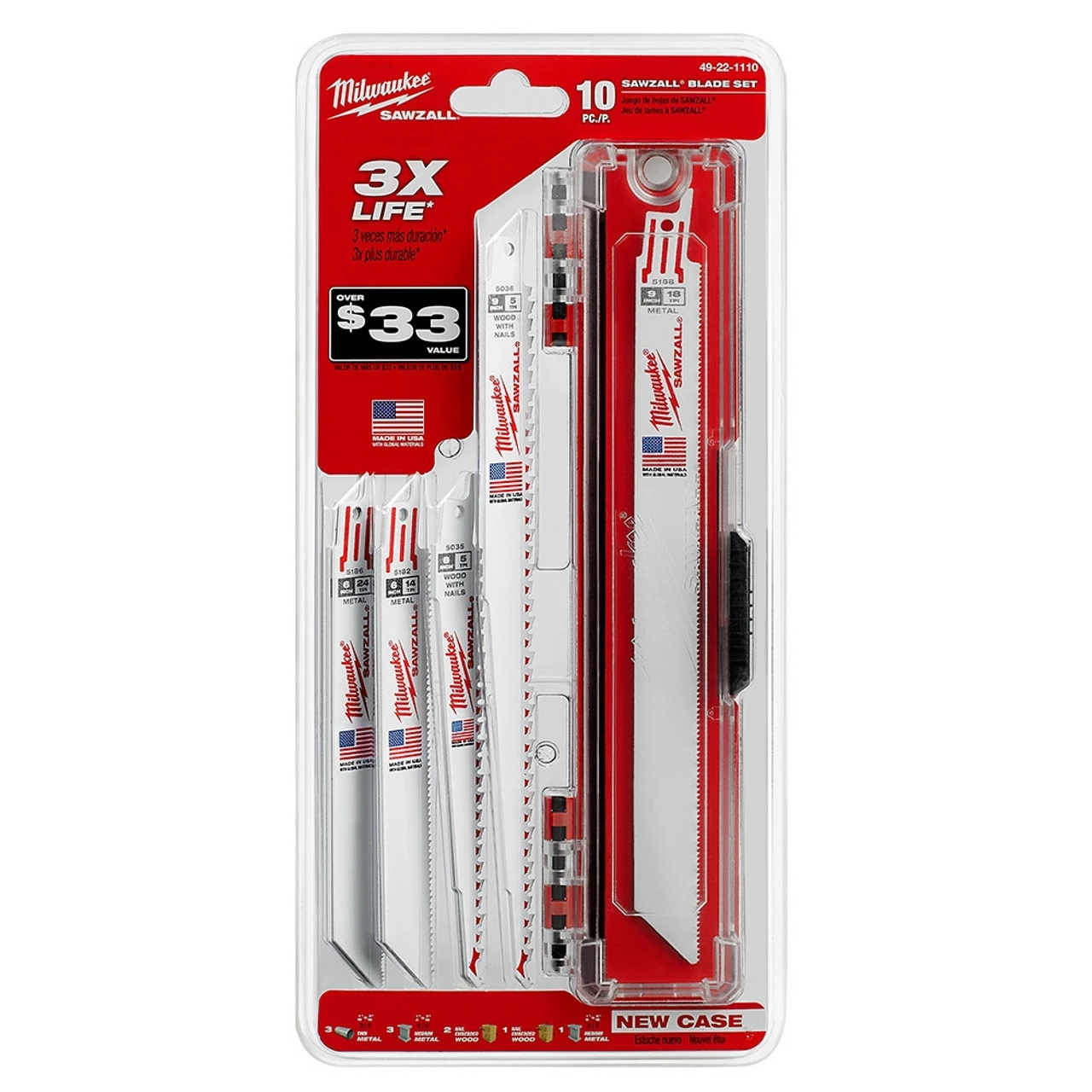 Milwaukee 49-22-1110 Sawzall Blade Set 10 Pc. 3 Milwaukee 49-22-1110 Sawzall Blade Set 10 Pc.