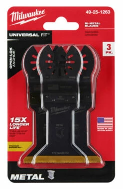 Milwaukee 49-25-1263 OPEN-LOK 1-3/4 In. Titanium Enhanced Bi-Metal Metal Blade 3 Pk