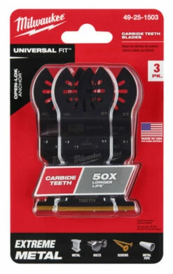 Milwaukee 49-25-1503 OPEN-LOK 1-3/8 In. Titanium Enhanced Carbide Teeth Metal Blade 3 Pk