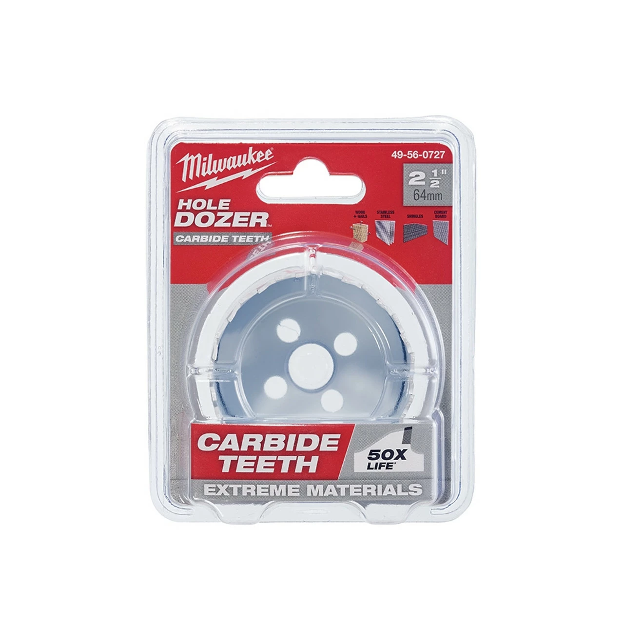 Milwaukee 49-56-0727 2-1/2 In. Hole Dozer With Carbide Teeth 3 Milwaukee 49-56-0727 2-1/2 In. Hole Dozer With Carbide Teeth