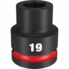 Milwaukee 49-66-6357 SHOCKWAVE Impact Duty 3/4 Drive 19MM Standard 6 Point Socket -Default Template 7 49 66 6357 28283.1657823574